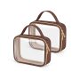 Wedama Clear Toiletry Bag, 3 Pack Clear Makeup Bags with Handles, PVC Cosmetic Bags for Women and Men, Large Opening Toiletry Bags, Black - Image 1