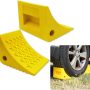 SECURITYMAN Heavy Duty Wheel Chocks (2 Pack) - Durable, Non-Slip, Solid Rubber Wheel Chocks for Boat Trailers, RV, Truck, Camper - Perfect on All Surfaces and in All Weather - Orange… - Image 1
