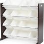 Humble Crew Toy Storage Organizer with 12 Removable Storage Bins for Kids Playroom, 4-Tier Toddler Toy Organization, White/Primary - Image 1