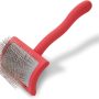 Chris Christensen Big G Dog Slicker Brush for Dogs (Goldendoodles, Labradoodles, Poodles), Groom Like a Professional, Fluff Detangle Style, Saves Time Energy, Coral, Large - Image 1