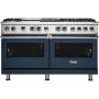 Viking - 5-Series Dual Fuel Self-Clean 60"W Sealed Burner Range - Slate Blue - Image 1