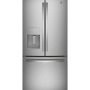 GE - 33 in. Wide 23.7 Cu. Ft. French Door Refrigerator with Space Saving Ice Maker - Stainless Steel - Image 1