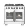 Forno Appliances - 36 in. Wide 6 Burner Capriasca 5.36 Cu. Ft. Freestanding Gas Range with French Doors and LP Conversion - Silver - Image 1