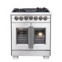 Forno Appliances - Capriasca 4.32 Cu. Ft. Freestanding Dual Fuel Range with French Doors and Convection Oven - Stainless Steel - Image 1