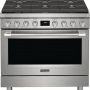 Frigidaire - Professional 36 in Wide 6 burners 4.4 Cu. Ft. Freestanding Oven Dual Fuel Fan Convection Range - Stainless Steel - Image 1