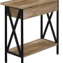 Convenience Concepts Tucson Flip Top End Table with Charging Station 23.75" - Modern Living Room Table with Storage Shelf, Nightstand Side Table, Weathered Gray - Image 1