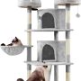 Yaheetech | 68.5in Cat Tree | for Large Cats | Multi-Level Cat Tower with 3 Wide Perches, Large Condo | Stable Pet Play House w/Sisal-Covered Scratching Posts & Board | Dark Gray - Image 1