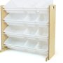Humble Crew Toy Storage Organizer with 12 Removable Storage Bins for Kids Playroom, 4-Tier Toddler Toy Organization, White/Primary - Image 1