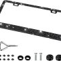 QUANQIUFEI 2 Pack Bling License Plate Frames, Sparkly Rhinestone Diamond Car License Plate Cover for Women, Stainless Steel Car Accessories with Glitter Crystal Caps (Black) - Image 1