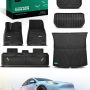 YHTAUTO for Tesla Model Y 2025 2024 2023 2022 2021 2020 Floor Mats & Cargo Liners, (5-Seat, NOT Fit Model Y Juniper), All Weather Car Mats, 1st & 2nd Row & Frunk Rear Trunk Mat, Set of 6, Black - Image 1