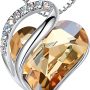 Leafael Gift Necklaces for Women, Infinity Love Birthstone Heart Crystal Pendant, Birthday Anniversary Jewelry for Wife, Mom, and Her, Silver Plated, 18" + 2" Adjustable Chain - Image 1