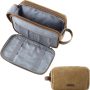BAGSMART Toiletry Bag for Men, Canvas Travel Toiletry Organizer Dopp Kit Water-resistant Shaving Bag for Toiletries Accessories,Grey-Medium - Image 1