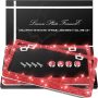 QUANQIUFEI 2 Pack Bling License Plate Frames, Sparkly Rhinestone Diamond Car License Plate Cover for Women, Stainless Steel Car Accessories with Glitter Crystal Caps (Black) - Image 1