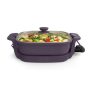 Bella - Fits-anywhere Kitchenware: 12" x 12" Make & Take Non-Stick Electric Skillet - Plum - Image 1