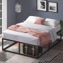 Modern Studio 10 Inch Platforma Low Profile Bed Frame/Mattress Foundation/Boxspring Optional/Wood slat support, King (OLB-MBBF-10K), Black - Image 1