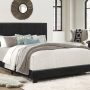 Crown Mark Erin Faux Leather Bed, Black, King - Image 1