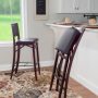 Linon Kristle 25" Folding Mid Back Counter Stool, Merlot/Dark Brown Faux Leather - Image 1