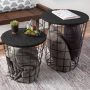 Lavish Home End Tables Set of 2 - Nesting Basket Tables for Blanket Storage, Brown - Image 1