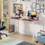 PayLessHere 39 inch Computer Desk Modern Writing Desk, Simple Study Table, Industrial Office Desk, Sturdy Laptop Table for Home Office, Vintage - Image 1