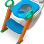 Potty Training Seat Toilet w/Step Stool Ladder & Splash Guard, Kids Toddlers Trainer w/Handles. Sturdy & Foldable. Non-Slip Steps & Anti Slip Pads. Adjustable Potty Chair - Boys Girls Baby Pink - Image 1
