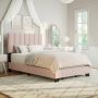 Reece Channel Stitched Upholstered Queen Bed, Platinum, by Hillsdale Living Essentials - Image 1