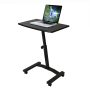 Seville Classics airLIFT® Height Adjustable Mobile Rolling Laptop Cart Desk w/ Wheels, White, Flat (24") - Image 1