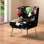 Amata Contemporary and Classic Green Comfy Elegant Pattern Side Chair with Tufted Back and Metal Base - Image 1