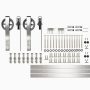 10 ft./120 in. Brushed Nickel Non-Bypass Sliding Barn Door Hardware Kit Spoke Wheel Design Roller for Double Doors - Image 1
