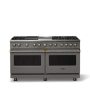 Viking - 60 in. Wide 8 Burner Pro 5 Series 9.4 Cu. Ft. Freestanding Sealed Dual Fuel Convection Range with Brushed Brass Trim - Damascus Gray - Image 1