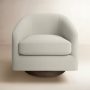 Bennett Upholstered Swivel Barrel Chair - Image 1