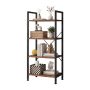 EDX Bookcase, 4 Tier Book Shelf, Storage Shelf, Classic Modern Bookcase for CDs, Movies, Books, Industrial Bookcase for Home Office, Living Room, Kitchen, Bedroom, Rust Brown - Image 1