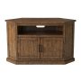 Rustic Corner White Metal Corner TV Stand Fits TVs Up to 55 in. with Cable Management - Image 1