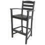 La Casa Cafe Teak Plastic Outdoor Patio Bar Arm Chair - Image 1