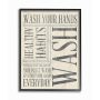 16 in. x 20 in. "Wash Your Hands Typography Bathroom Art" by Sd Graphics Studio Wood Framed Wall Art - Image 1