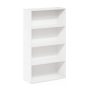 31.5 in. French Oak Gray Wood 3-shelf Standard Bookcase with Storage - Image 1