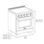 ZLINE - 30 in. Wide 4 Elements Autograph 4.2 cu. ft. Paramount Freestanding Induction Range with Gold Accents with White Door - Matte White - Image 4