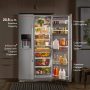 KitchenAid - 36 in. Wide 21 cu. ft. Counter-Depth Side-by-Side Refrigerator with Exterior Ice - Stainless Steel - Image 3