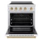ZLINE - 30 in. Wide 4 Elements Autograph 4.2 cu. ft. Paramount Freestanding Induction Range with Bronze Accents with White Door - Matte White - Image 2