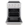 ZLINE - 24 in. Wide 3 Elements 3.2 cu. ft. Paramount Freestanding Induction Range with Electric Oven in Satin Steel - White Matte - Image 2