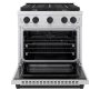 ZLINE - 30 in. Wide 4 Burner 4.2 cu. ft.  Autograph Paramount Dual Fuel Freestanding Range with Matte Black Accents - Stainless Steel - Image 2