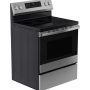 GE Profile - 30" Wide 5 Elements 5.3 Cu. Ft. Freestanding Electric Convection Range w/ Steam Clean, Air Fry, and EasyWash Oven Tray - Stainless Steel - Image 2