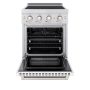 ZLINE - 24 in. Wide 3 Elements 3.2 cu. ft. Paramount Freestanding Induction Range with Electric Oven with Door - White Matte - Image 2