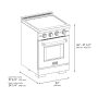 ZLINE - 24 in. Wide 3 Elements Autograph 3.2 cu. ft. Paramount Freestanding Induction Range with Bronze Accents with White Door - White Matte - Image 4