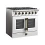Forno Appliances - 36 in. Wide 6 Burner Galiano 5.36 Cu. Ft. Freestanding Gas Convection Range with French Door Design - Image 4