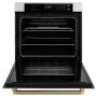 ZLINE - Autograph 30 in. True Convection Single Wall Oven in Satin Steel with Gold Helix Handle (WASSZ-30-KG) - Satin Stainless Steel - Image 2