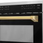 ZLINE - Autograph 24 in. 1.6 cu. ft. Built-in Convection Microwave Oven with Sensor Cooking in Satin Stainless with Gold Accents - Satin Stainless Steel - Image 3