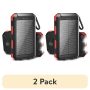 SOLPOWBEN 30000mAh Solar Power Bank Compatible for Iphone 17 Cell Phone 12W Portable Charger Power Bank for Outdoor Camping Hiking (Black) - Image 1