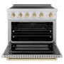 ZLINE - 36 in. Wide 5 Elements Autograph 5.2 cu. ft. Paramount Freestanding Induction Range with Electric Oven w/ Gold Accents - Stainless Steel - Image 2