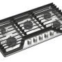 Whirlpool - 36 in. Wide 5 burners Built-In Gas Cooktop with EZ-2-Lift Hinged Cast-Iron Grates - Stainless Steel - Image 3