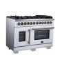 Forno Appliances - 48 in. Wide 8 Burner Capriasca 6.58 Cu. Ft. Freestanding Dual Fuel True Convection Range with French Doors - Image 4